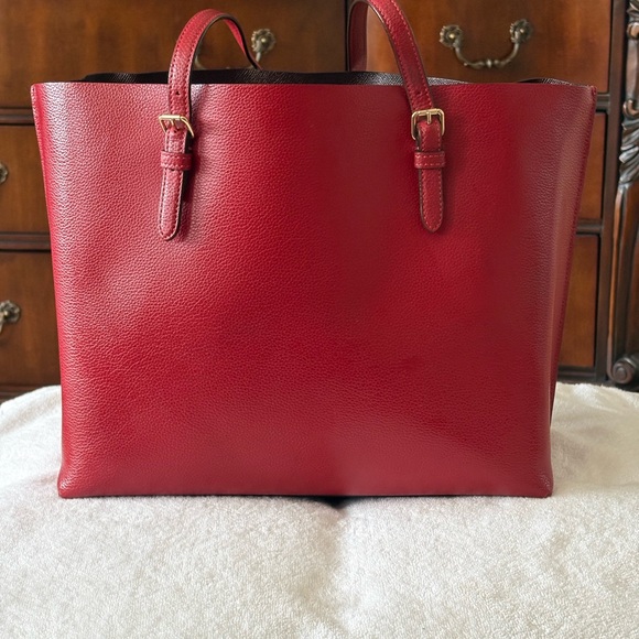 Coach Mollie Apple red double Face Leather Tote Bag - Picture 14 of 15